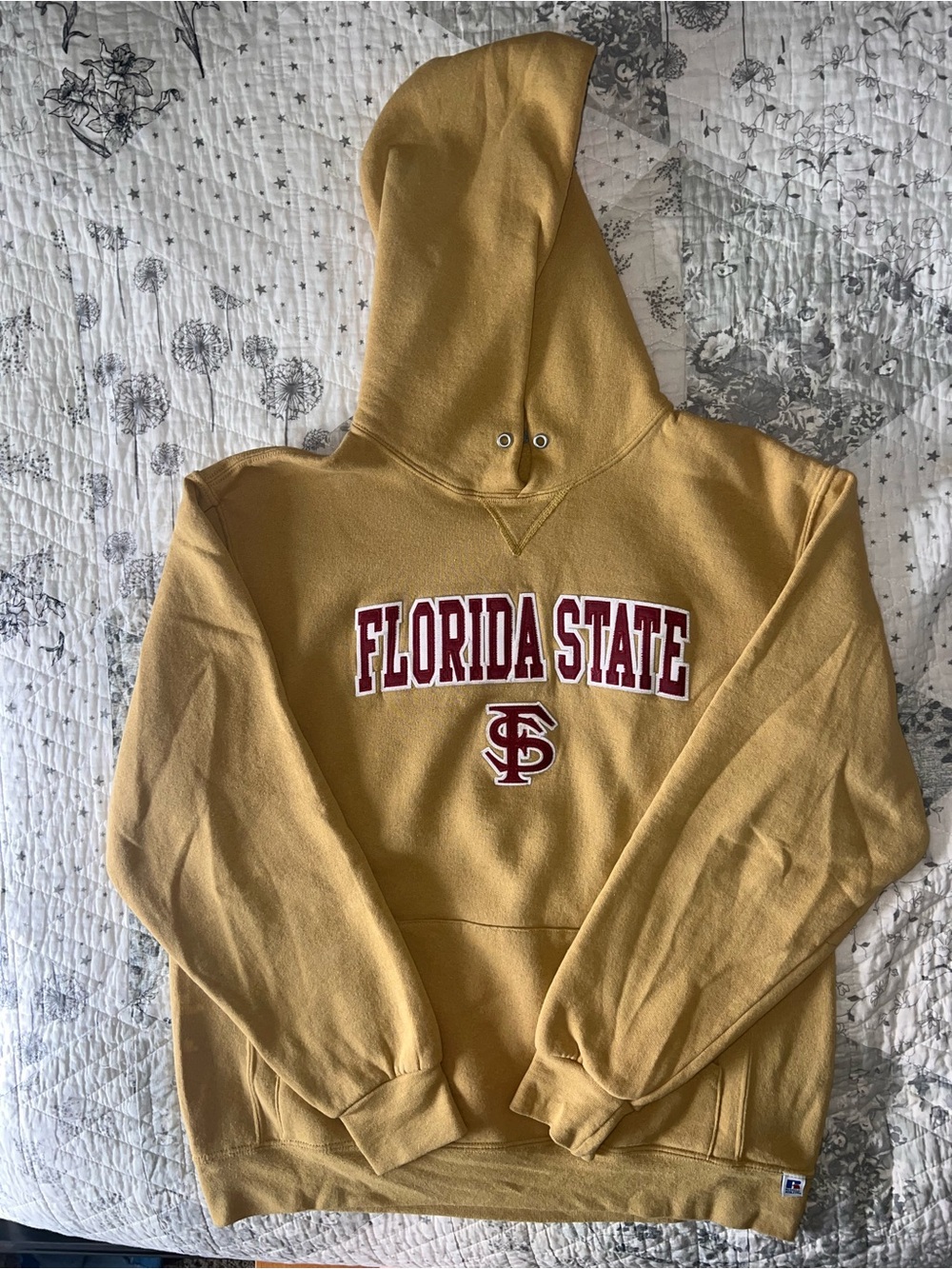 Women's FSU Florida State Seminoles Gold Embroidered Hoodie